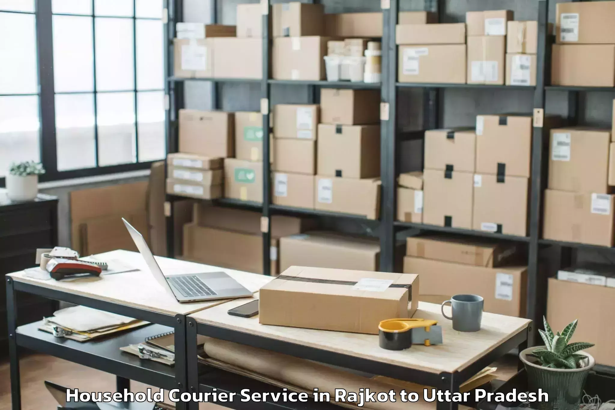 Professional Rajkot to Dudhinagar Household Courier